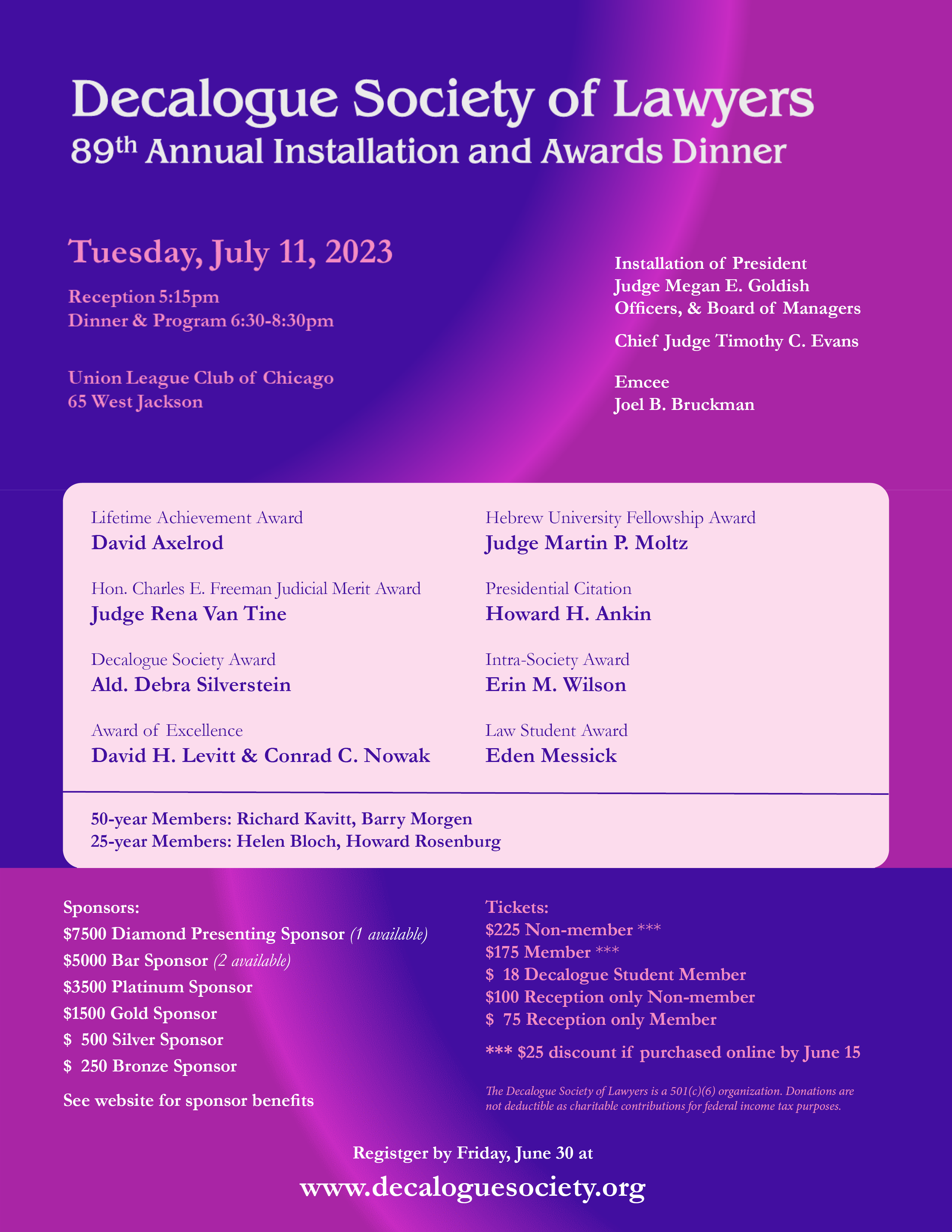 2023 Annual Dinner Invite